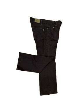 90s COLDWATER CREEK JEANS EMBROIDERED BROWN & BROWN TUXEDO MEDALLIAN STRIPE 12P